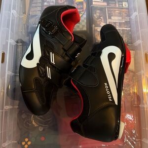 Peloton Black Shoes with White and Red Highlights NWOT